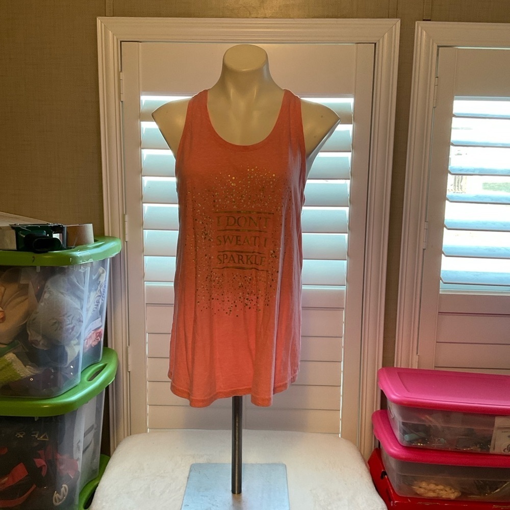Tek Gear Coral Tank Top with Gold Accents